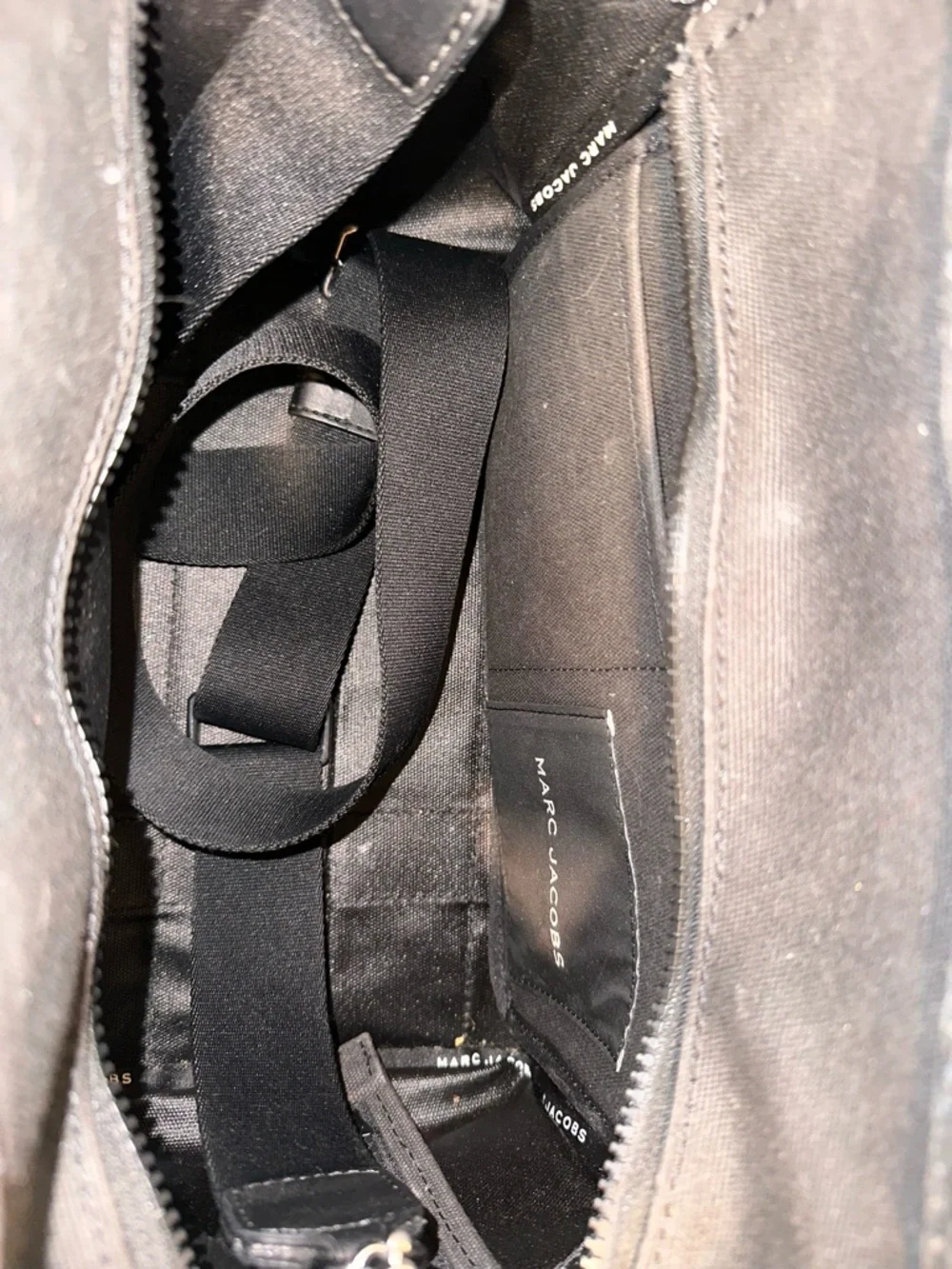 Marc Jacobs Black Canvas Duffel Tote Bag with White Logo - Picture 3 of 5